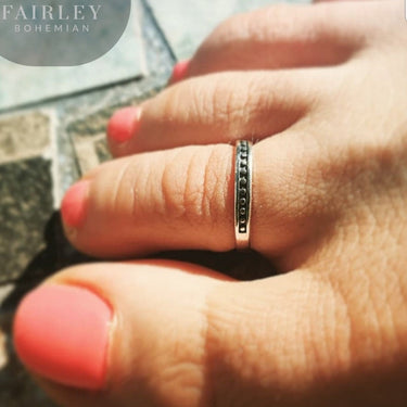 bohemian adjustable sterling silver toe ring